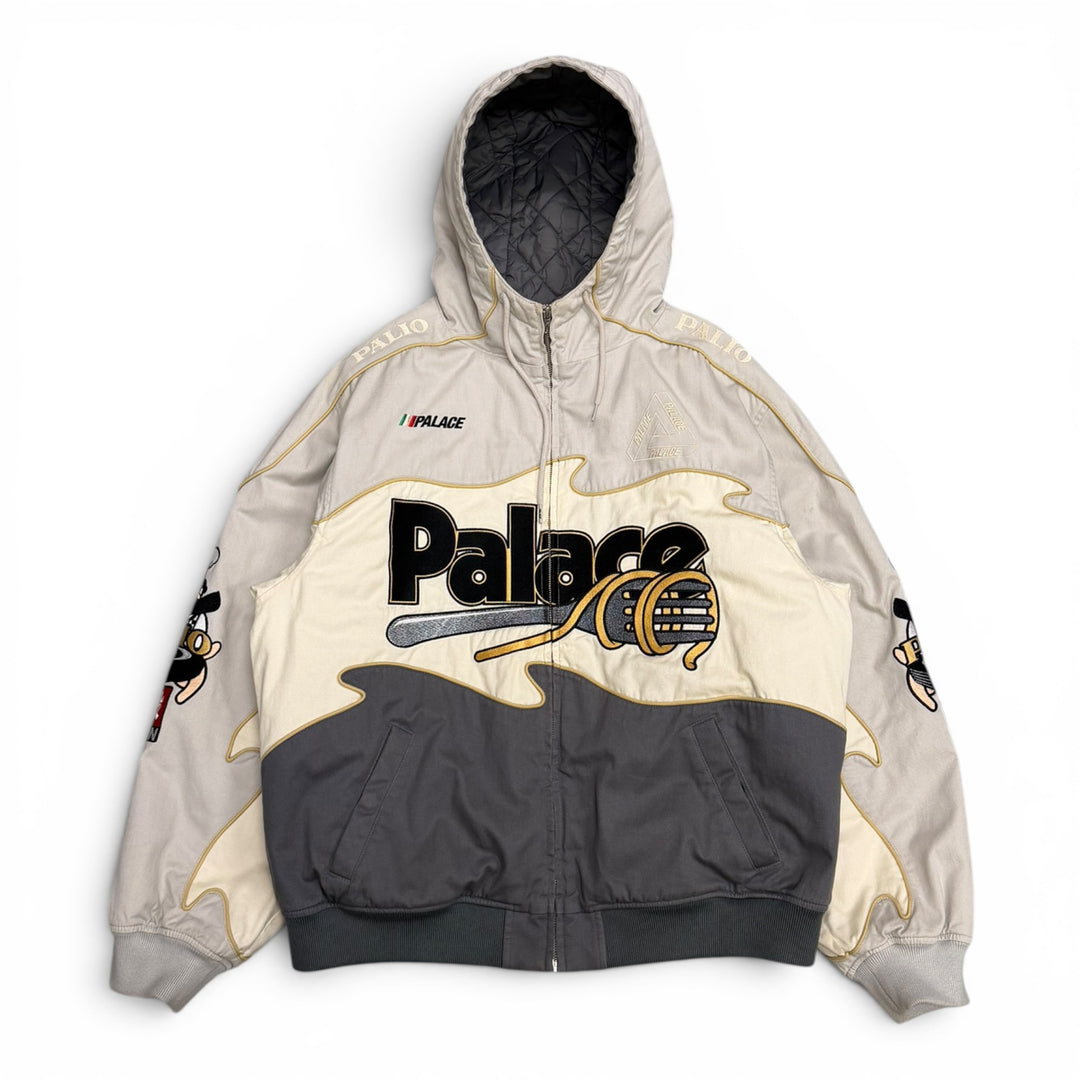 Palace Cream & Grey Pasta Hooded Heavyweight Jacket (L)