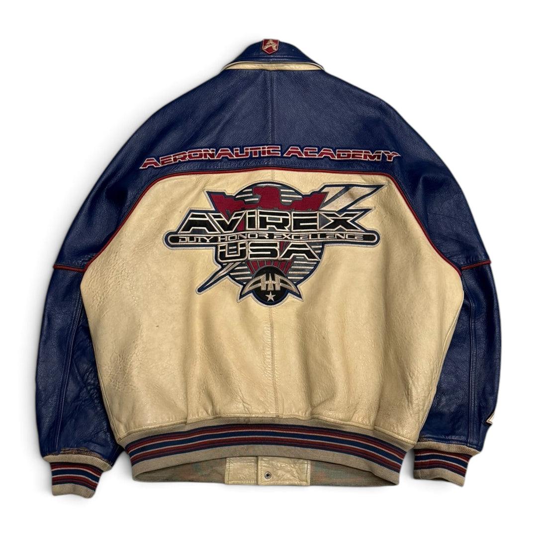 Vintage Avirex Leather Jacket Blue  (XXL)