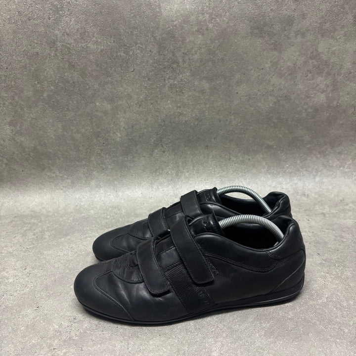 Vintage Prada Black Two Strap Leather Trainers (UK8)