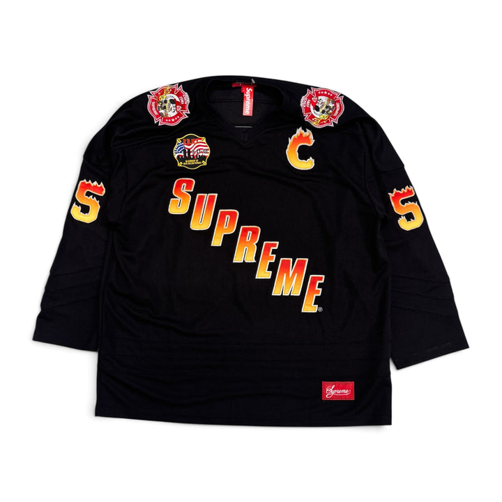 Supreme FDNY Black Hockey Jersey Top (XXL)