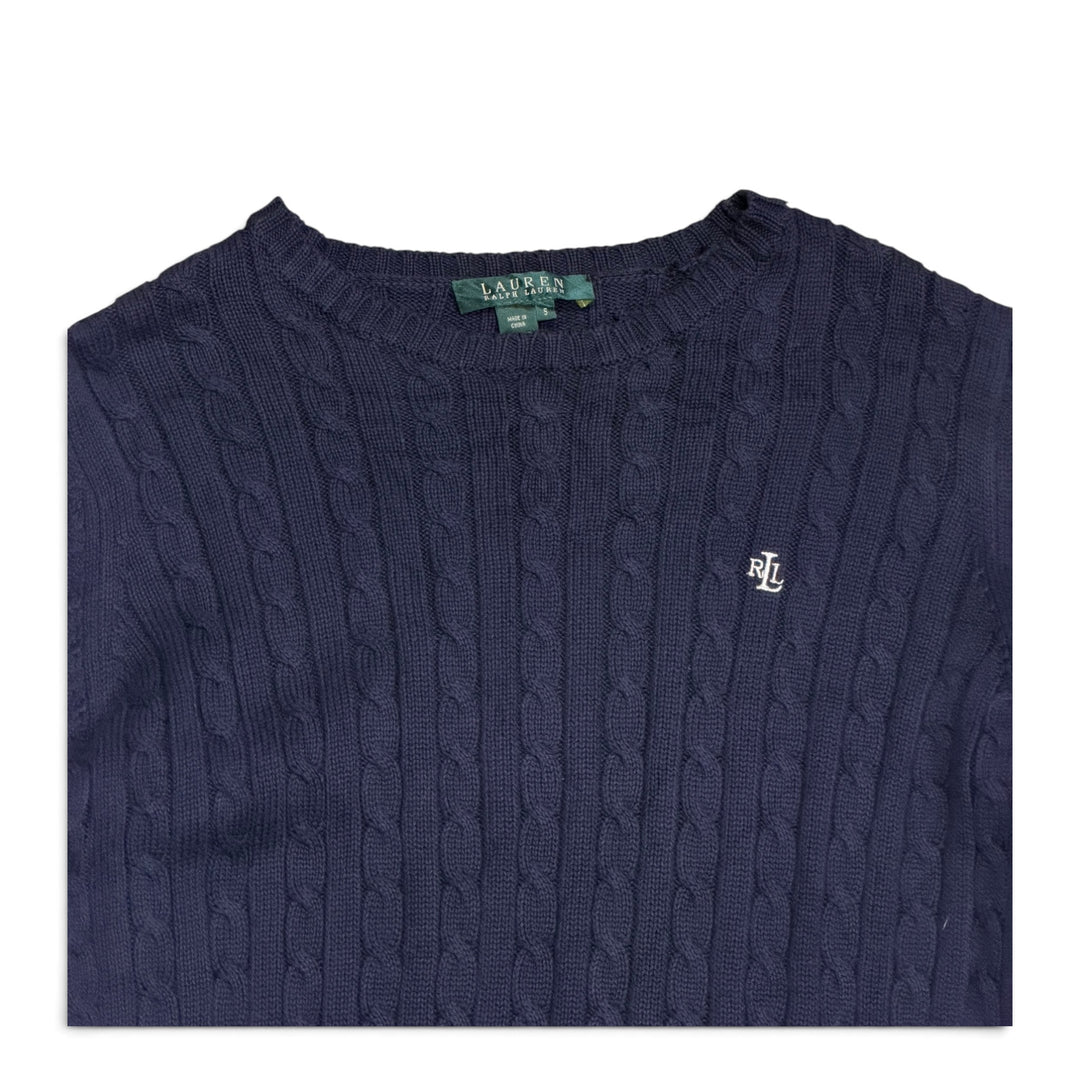 Vintage Polo Ralph Lauren Cable Knit Navy (L)
