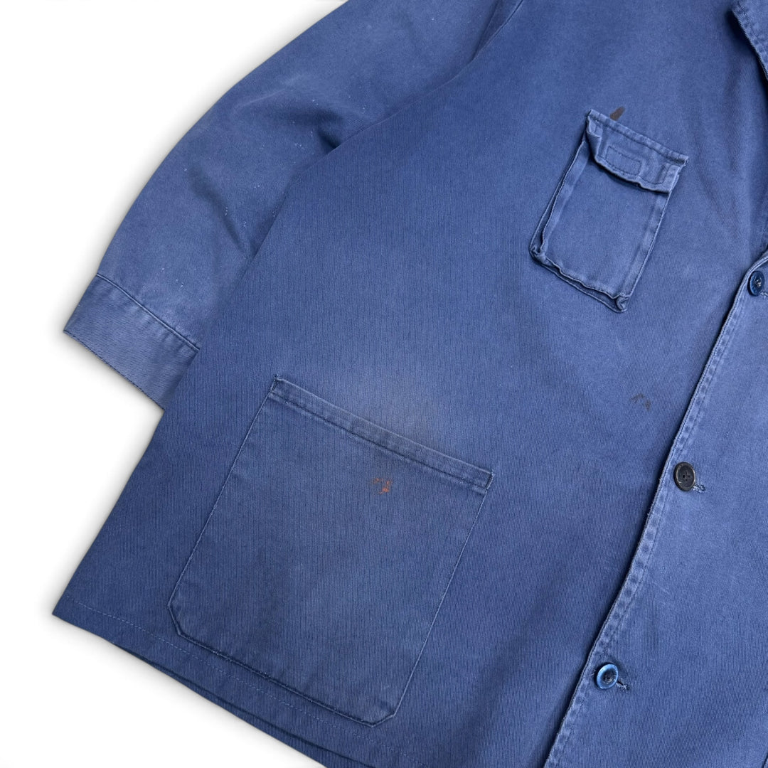 Vintage Distressed Faded Blue French Chore Jacket (XL)