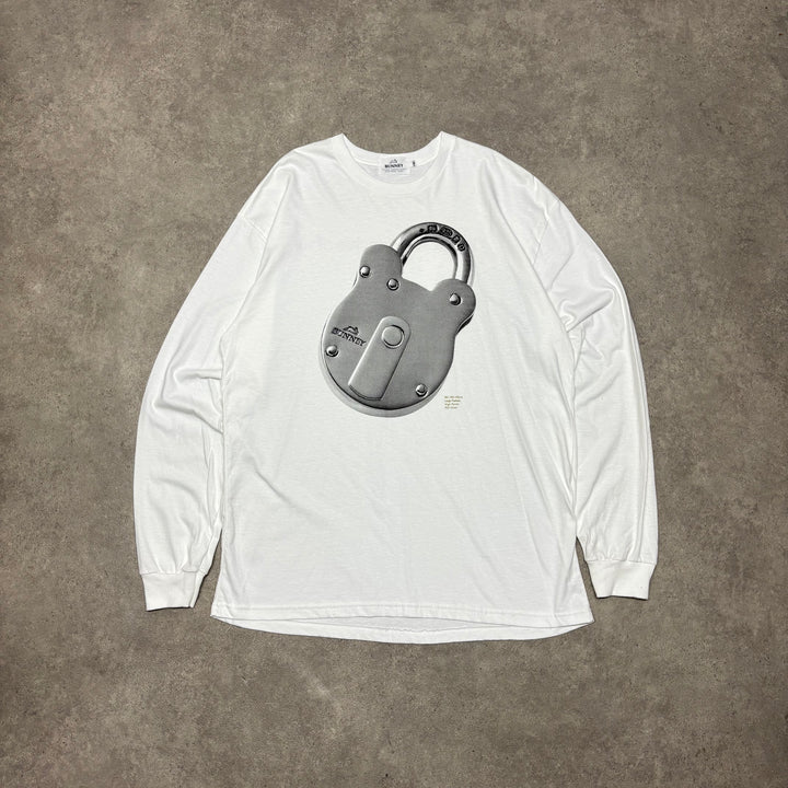 Bunney Sterling Silver Padlock White Long Sleeve Graphic T-Shirt (XL)