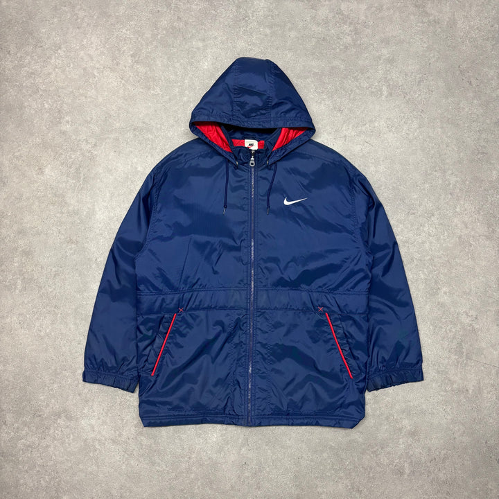 Vintage Nike Hooded Dark Blue Puffer Jacket (M)