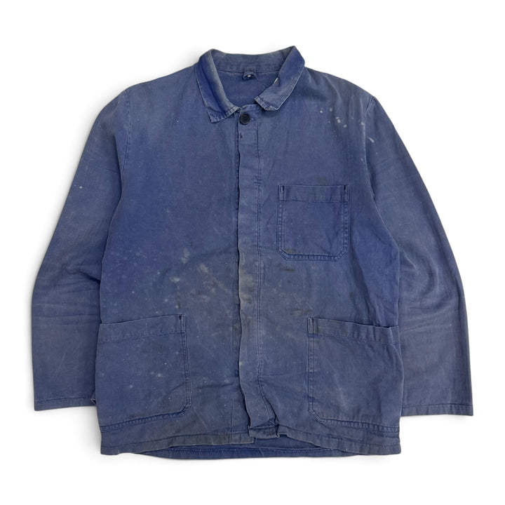 Vintage Distressed Faded Blue French Chore Jacket (M)