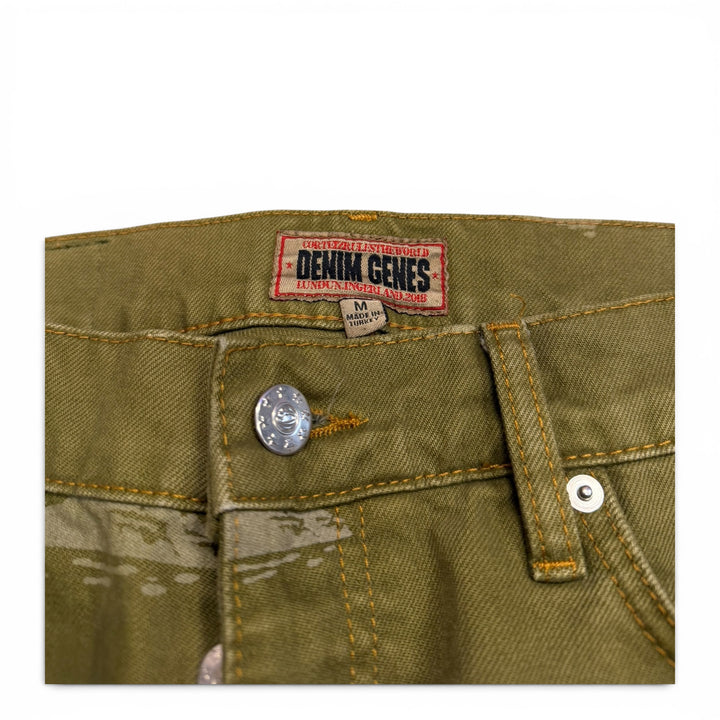 Corteiz Alcatraz Pattern Denim Jeans Green (M)