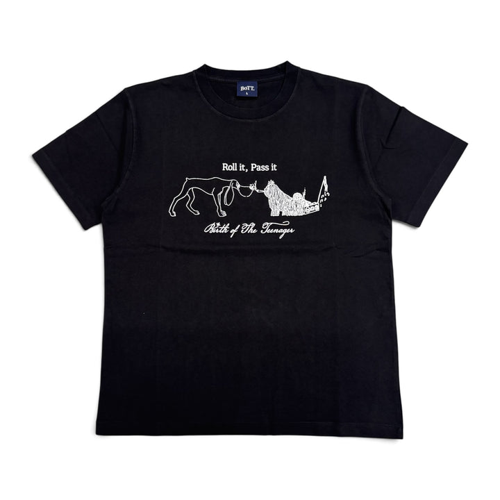 Bott Roll It, Pass It Black Graphic T-Shirt (L)