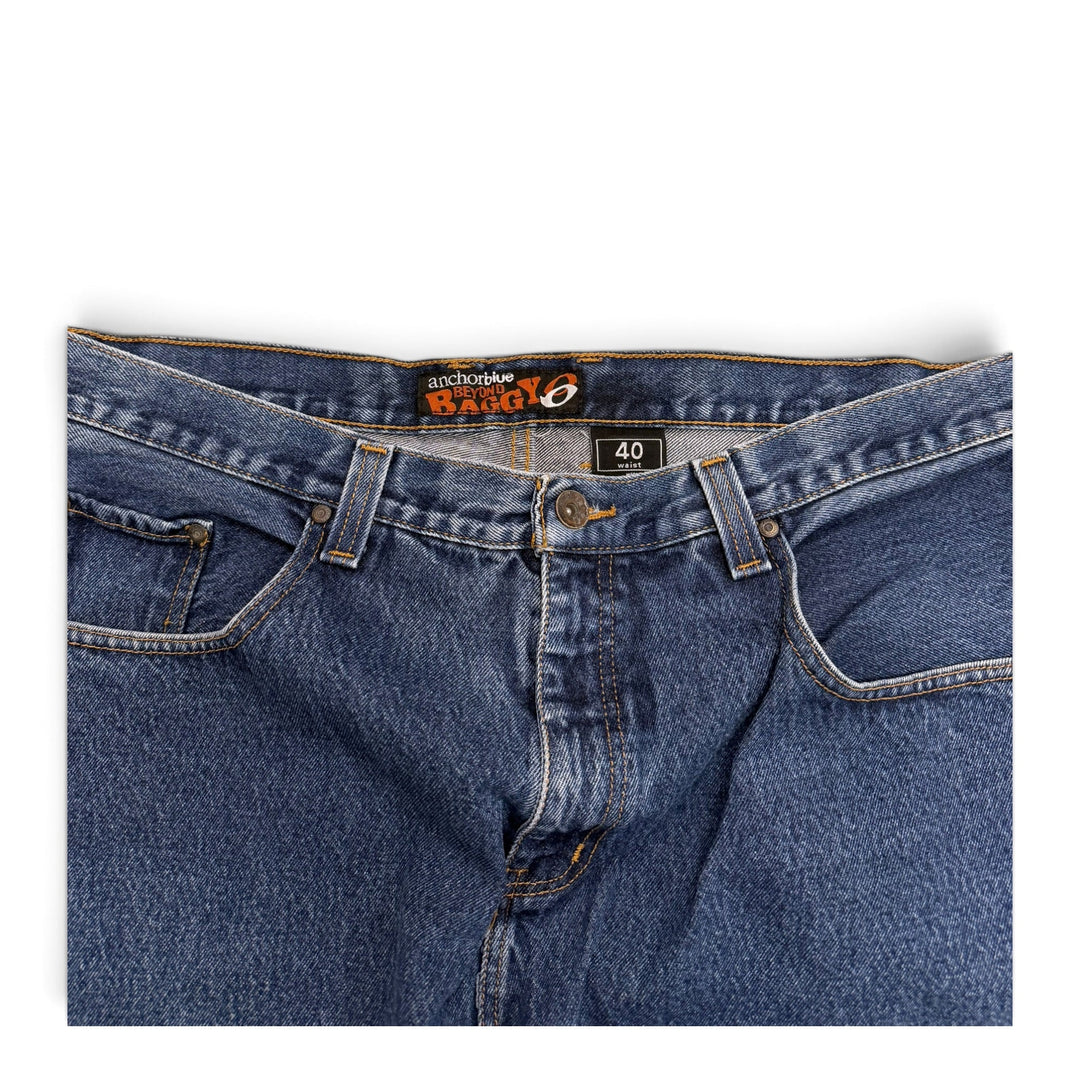 Vintage Anchorblue Baggy Denim Shorts Blue (40)