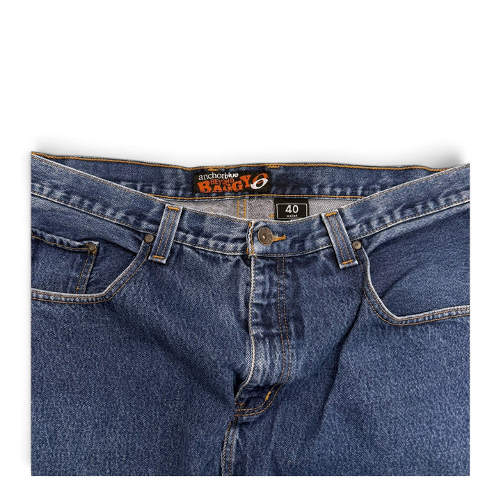 Vintage Anchorblue Baggy Denim Shorts Blue (40)