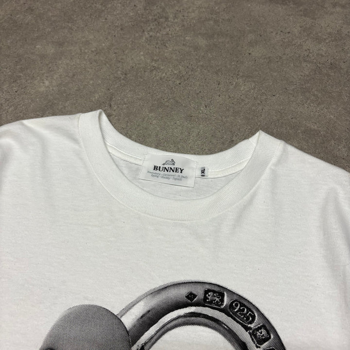 Bunney Sterling Silver Padlock White Long Sleeve Graphic T-Shirt (XL)