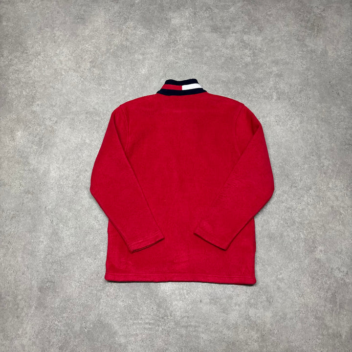 90's Vintage Tommy Hilfiger Red Spell Out Fleece (M)