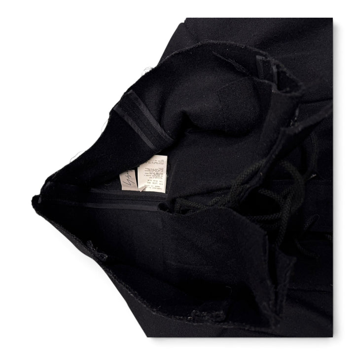 Vintage Yohji Yamamoto Deconstructed Lace Up Wool Maxi Skirt Black (M)