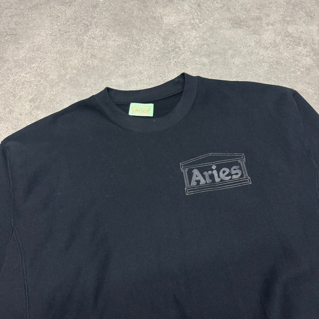 Aries Black Crew Neck Sweatshirts (L)