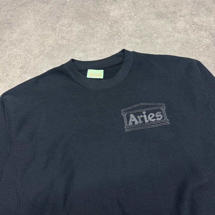 Aries Black Crew Neck Sweatshirts (L)