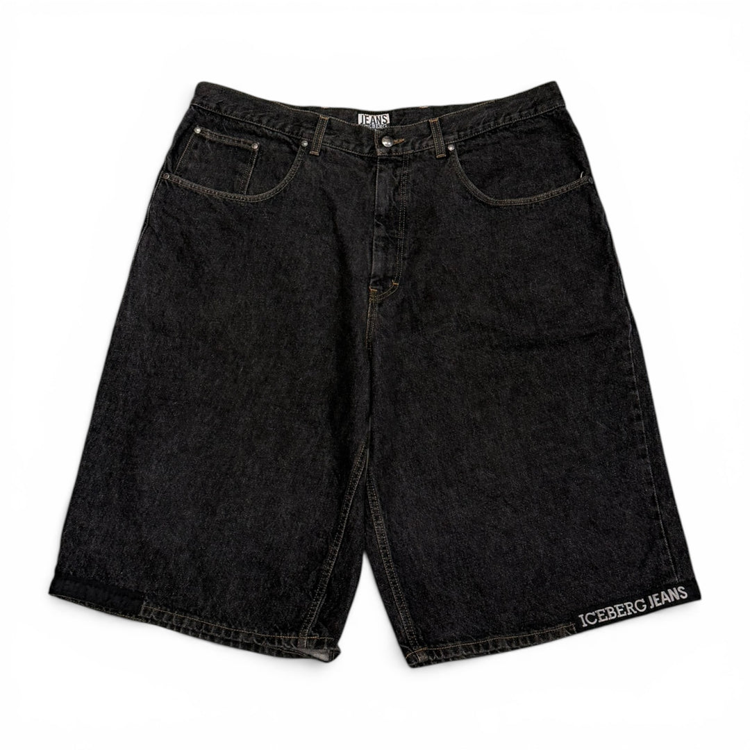 Vintage Iceberg 90's Baggy Denim Shorts Black (41")