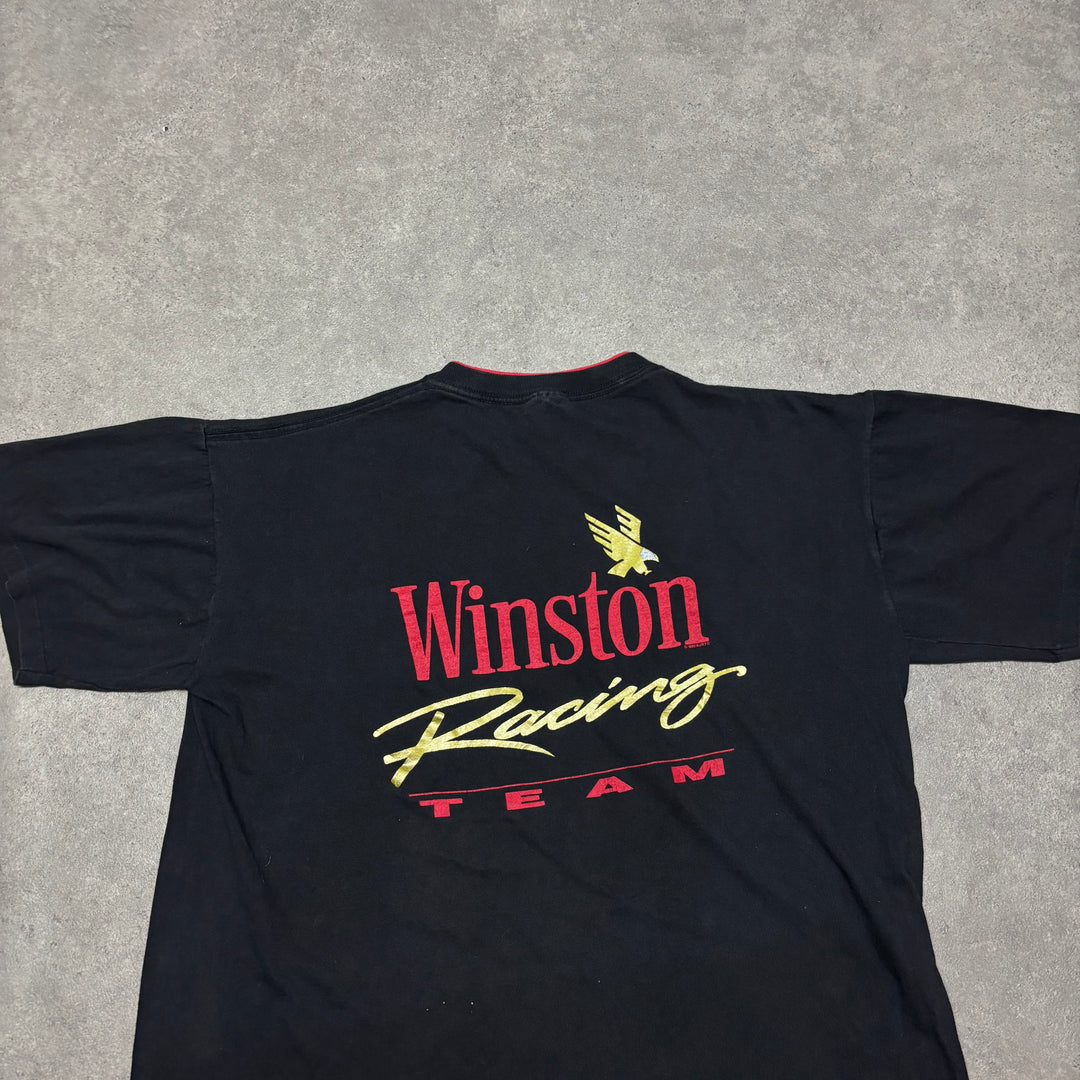 Vintage Winston Racing Black Graphic Pocket T-Shirt (XL)