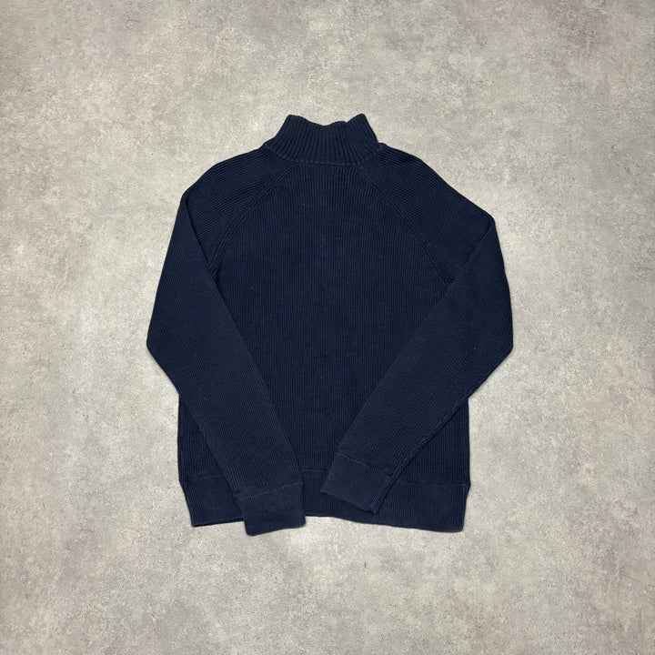 Vintage Polo Jeans Navy Knitted Qaurter Zip Jumper (L)