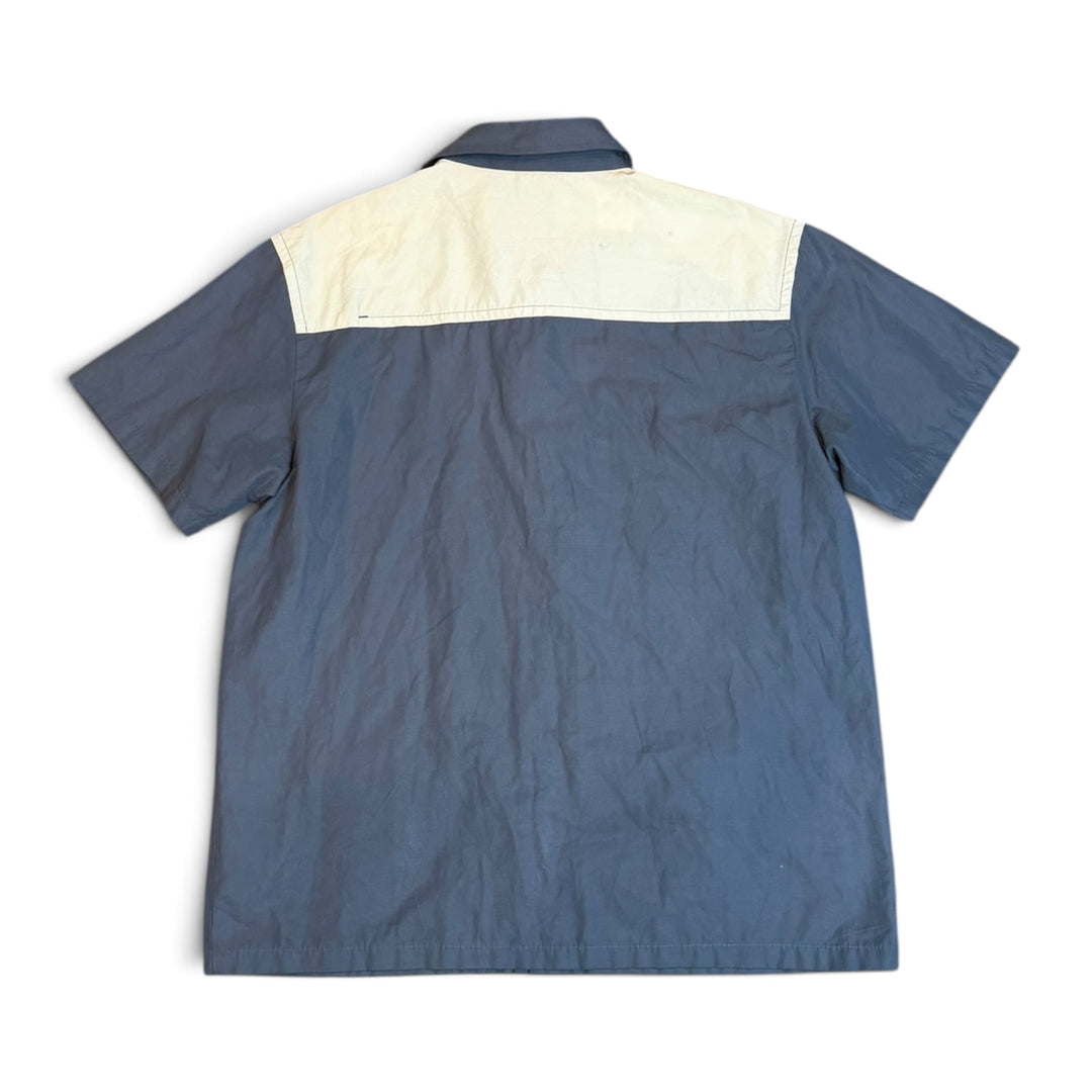 00's Vintage Nike Blue & Cream Technical Button Up Shirt (XL)