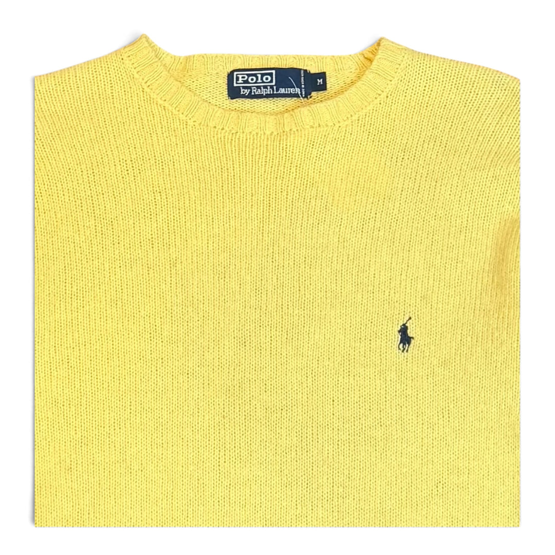 Vintage Polo Ralph Lauren Yellow Wool Knitted Jumper (M)