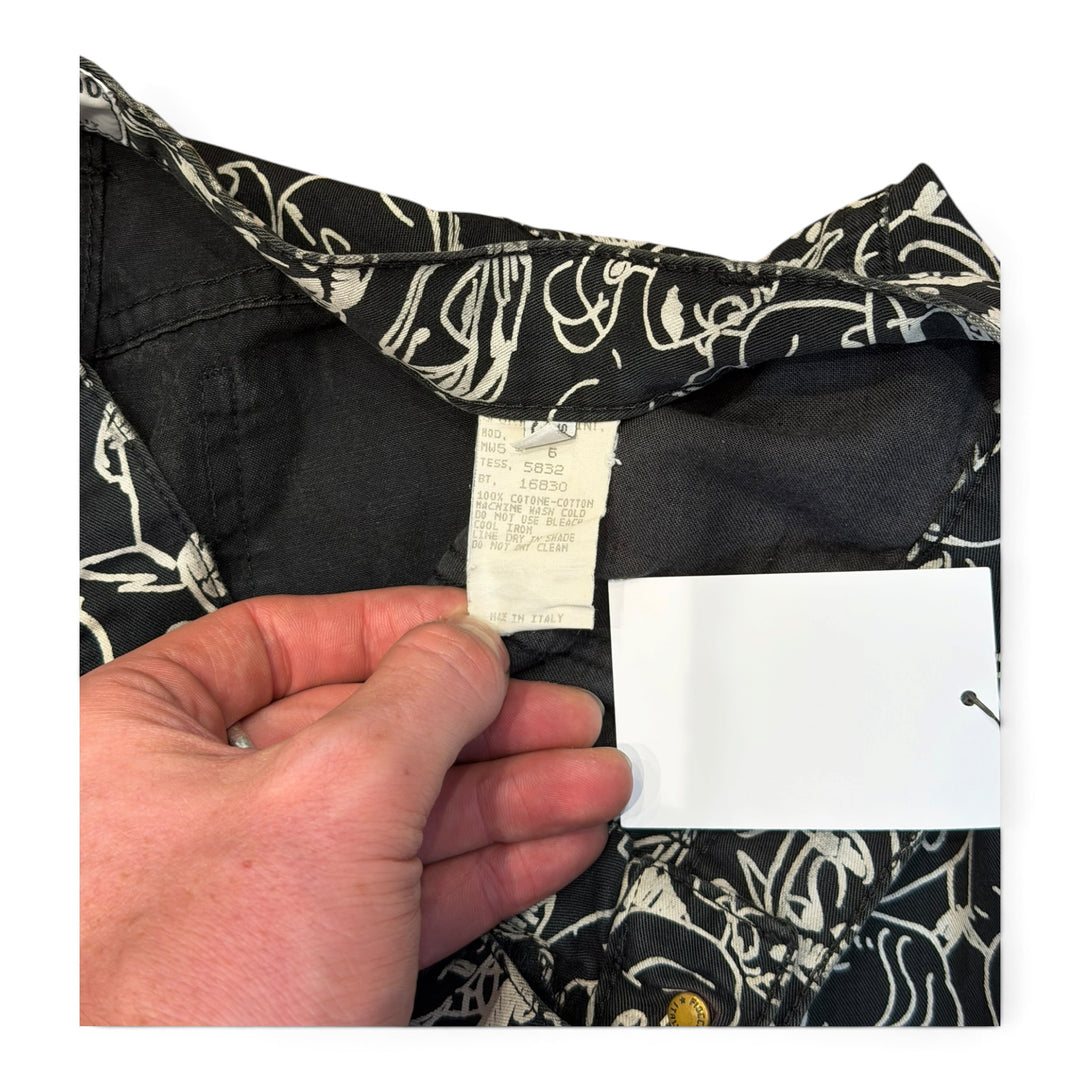 Vintage Moschino Black Patterned Trousers (32)