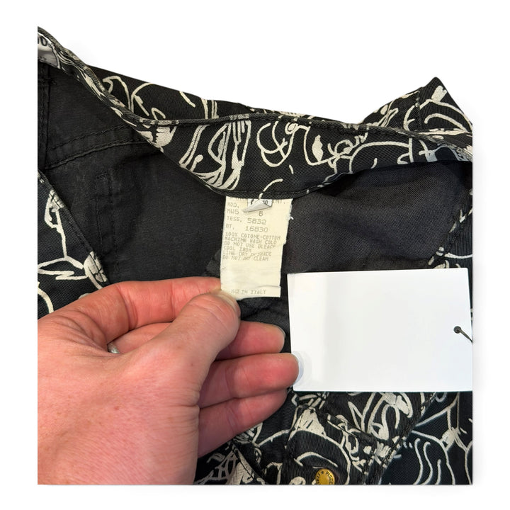 Vintage Moschino Black Patterned Trousers (32)