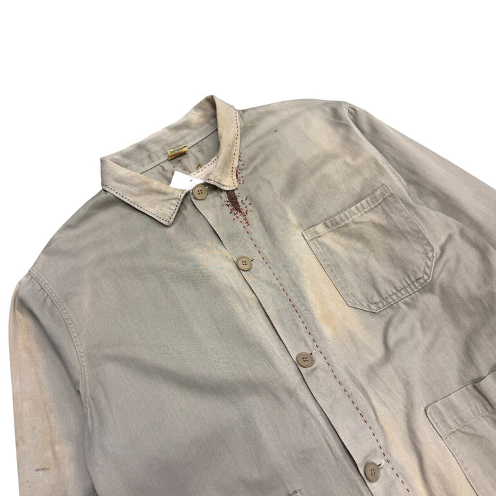 Vintage Reworked Washed Beige French Chore Jacket (L)