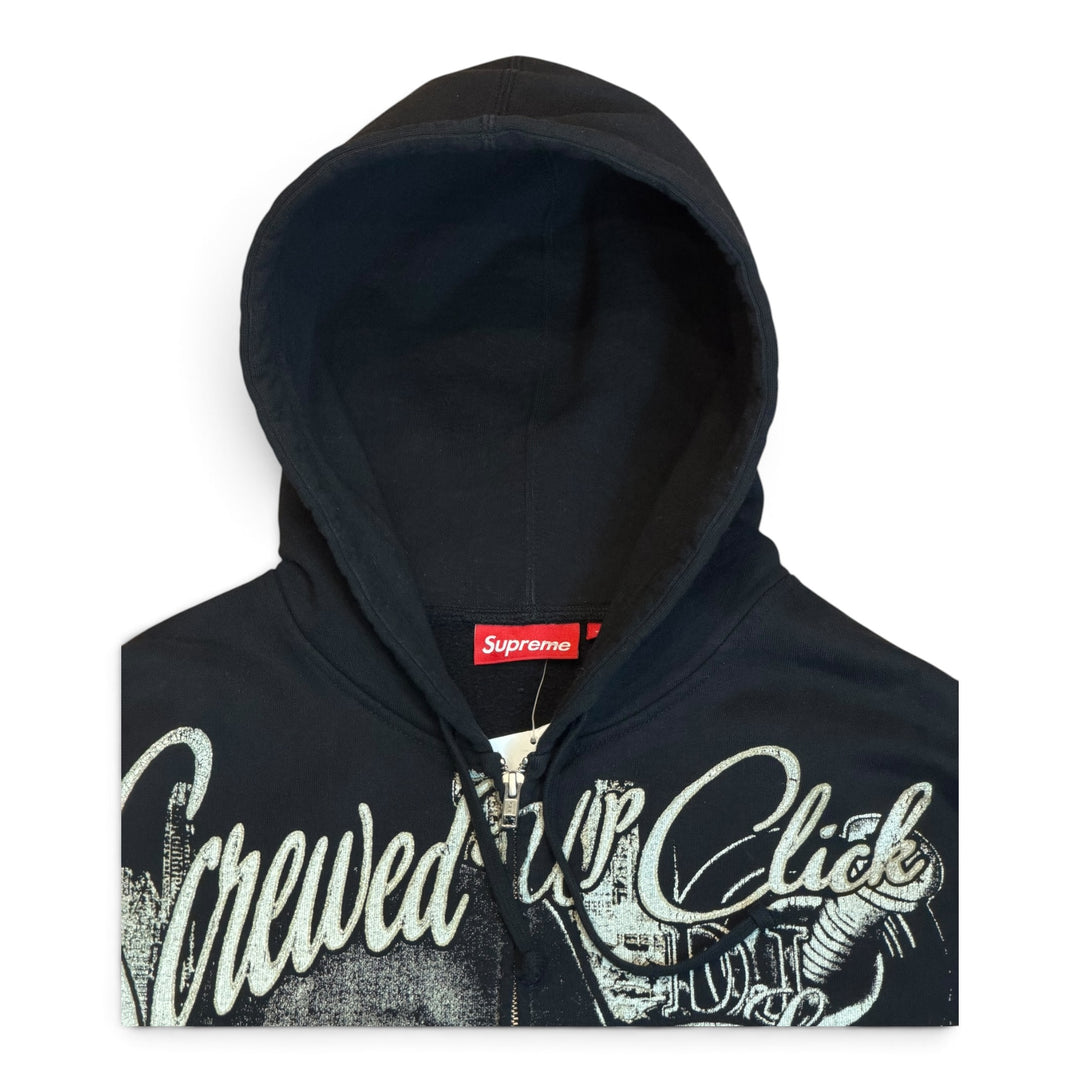 Supreme Black DJ Screw Graphic Zip Up Hoodie (L)