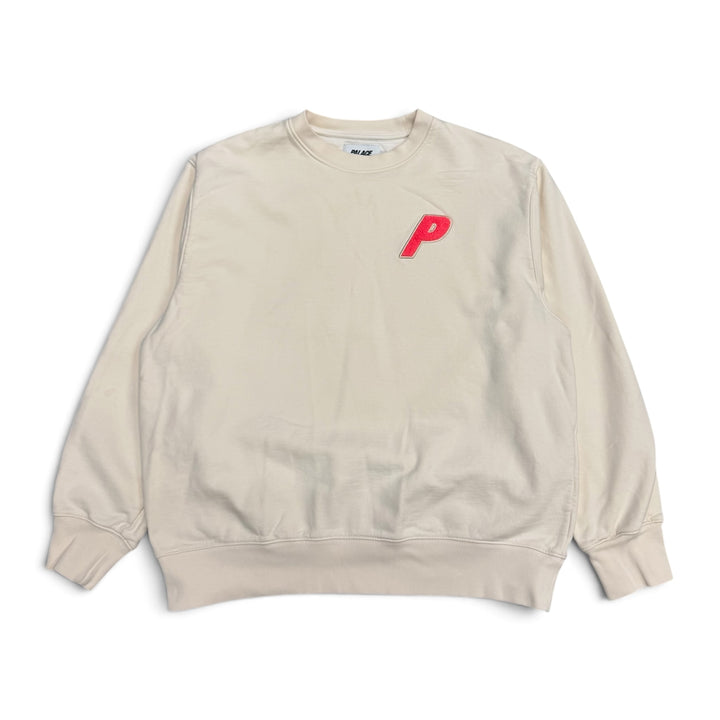 Palace Fleece Tri-Ferg Crew Sweatshirt Off White (XL)