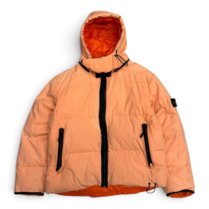Vintage Stone Island Waxed Cotton Puffer Jacket Pink (XL)