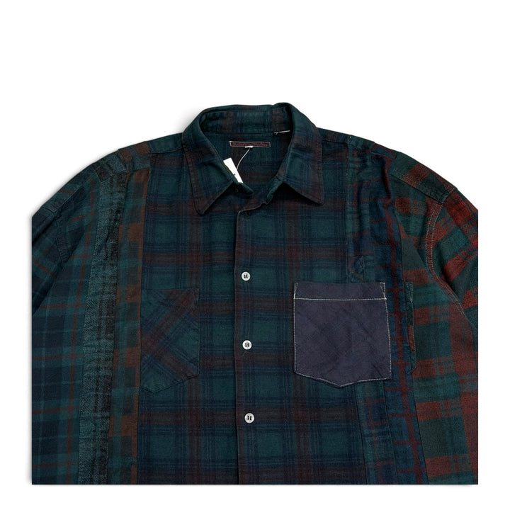 Rebuild By Needles Green Flannel Checkered Shirt (XL)