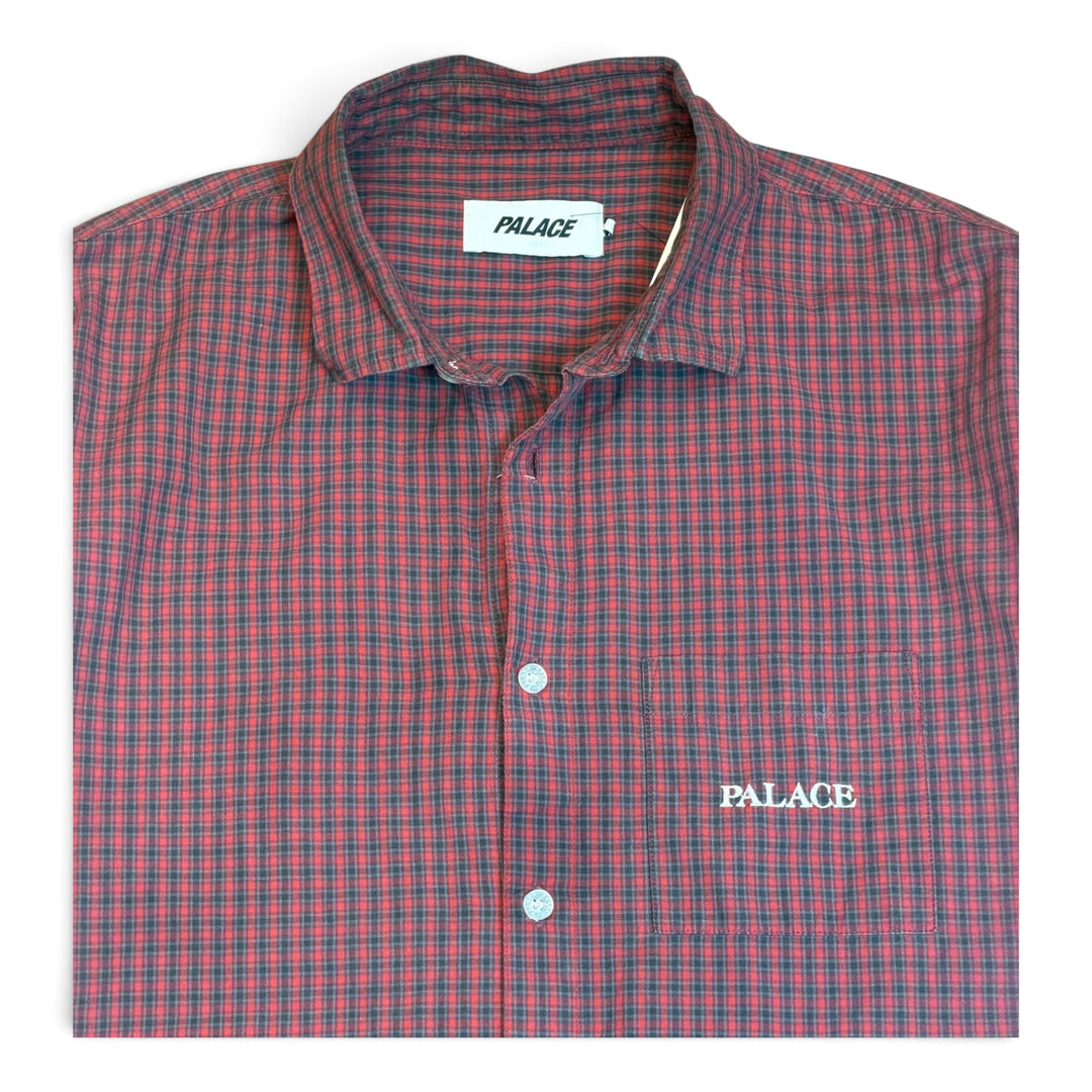 Palace Dark Red Checkered Short Sleeve Shirt (L)