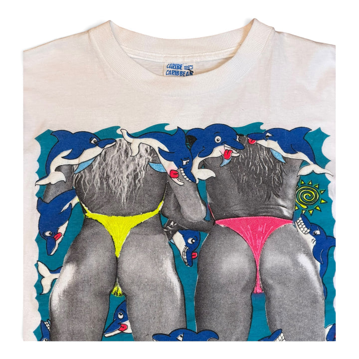 90's Vintage Mamacita White Graphic T-Shirt (M)