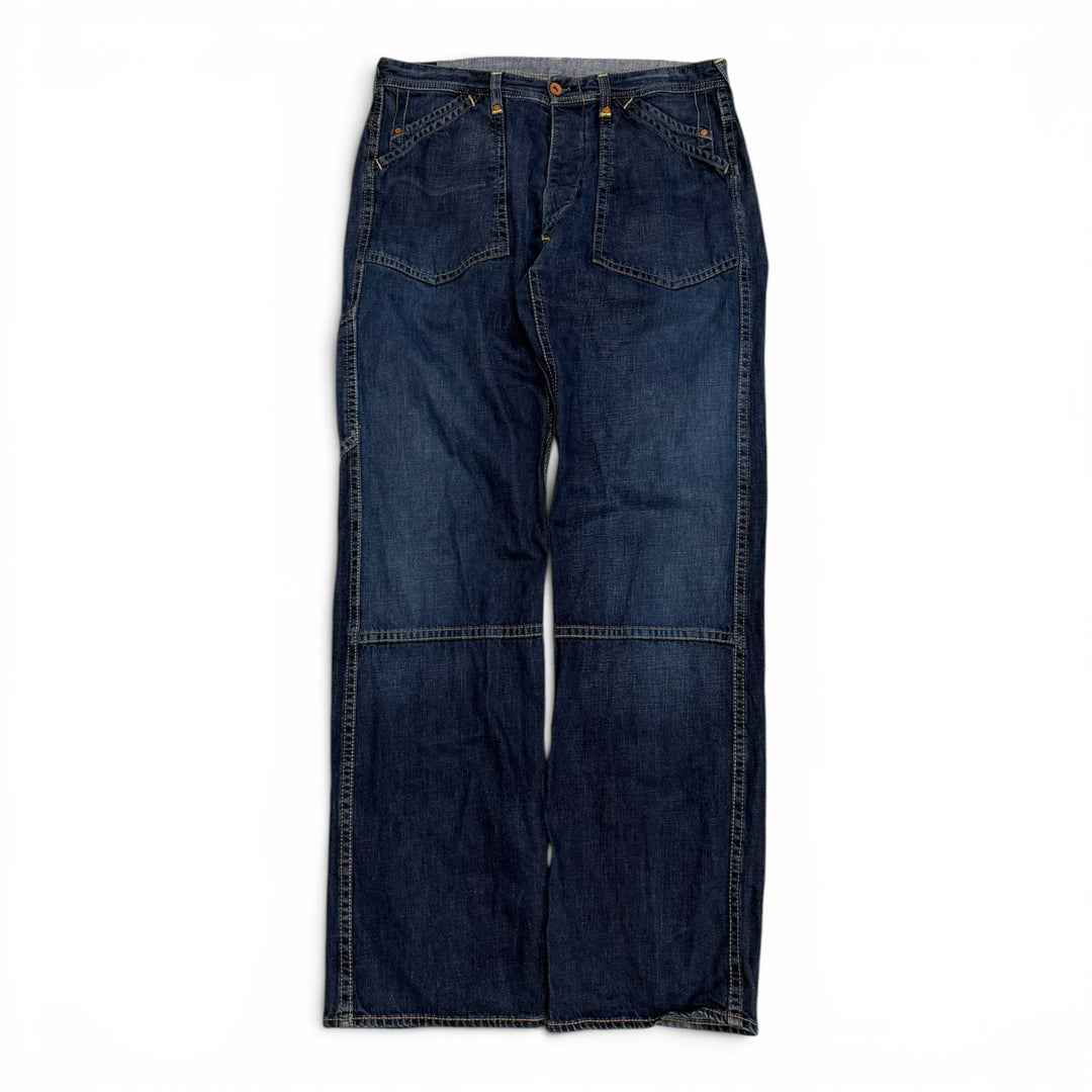 Vintage Evisu Cargo Jeans Blue 34"