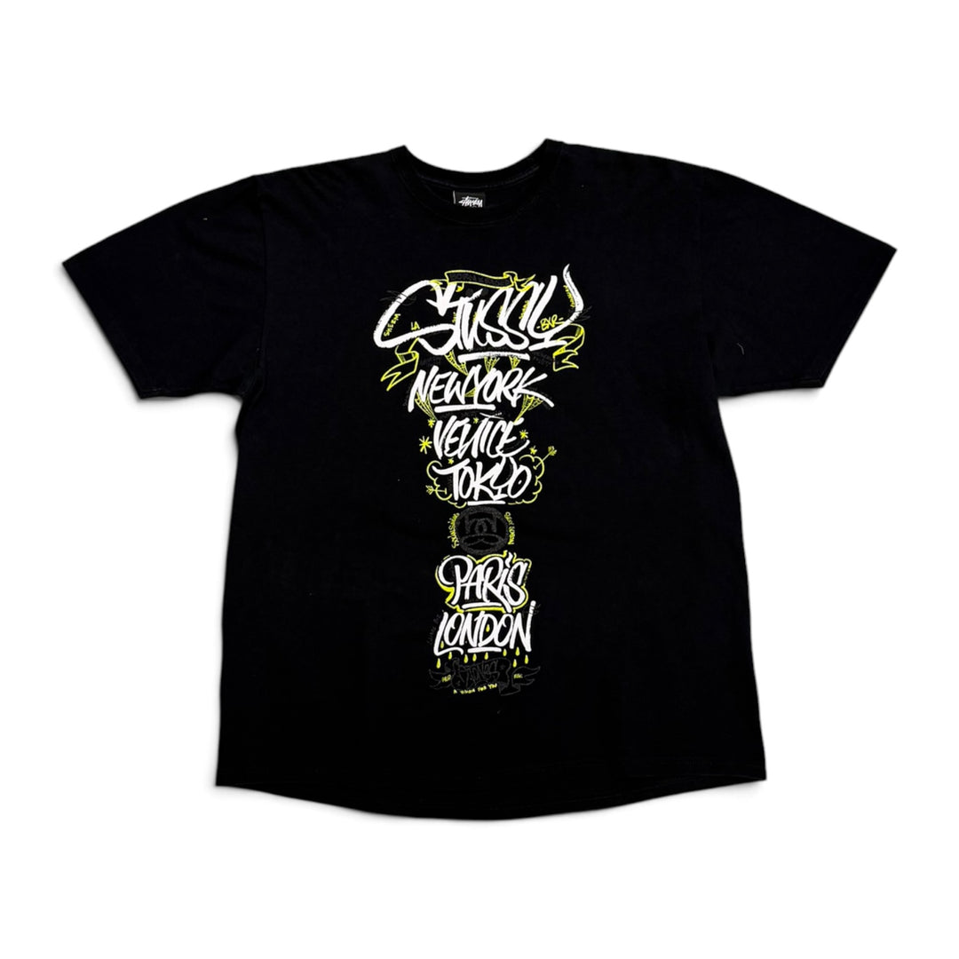 Stussy Big Logo Graphic T shirt Black (L)