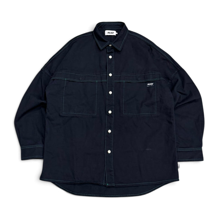 Palace Stitch Up Drop Shoulder Shirt Jacket Navy (XL)