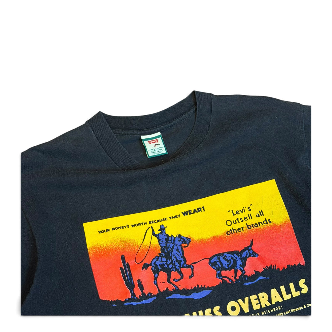 1992 Vintage Levi's Navy Graphic T-Shirt T-Shirt (M)