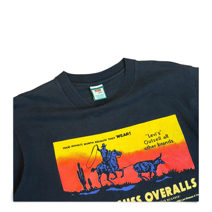1992 Vintage Levi's Navy Graphic T-Shirt T-Shirt (M)