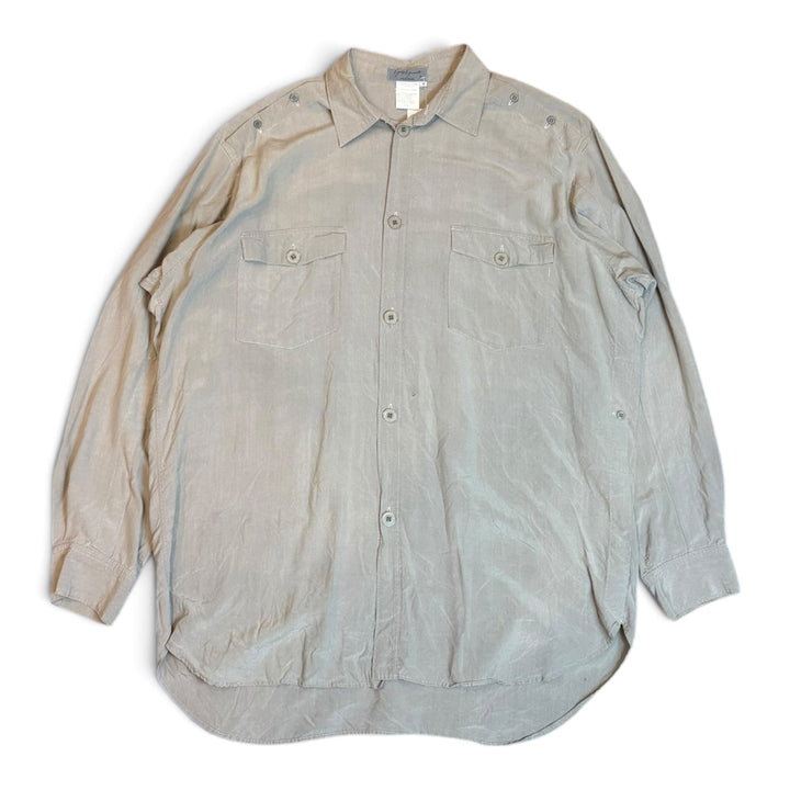 Vintage Yohji Yamamoto Light Brown Rayon Long Sleeve Shirt (M)