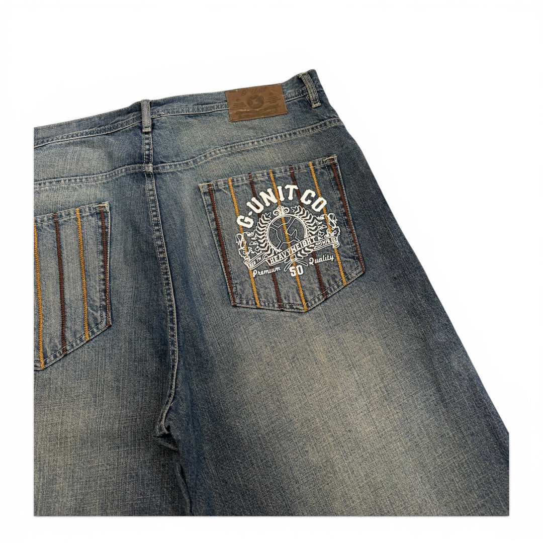 Vintage G Unit 90's Baggy Denim Shorts Dark Blue (40")