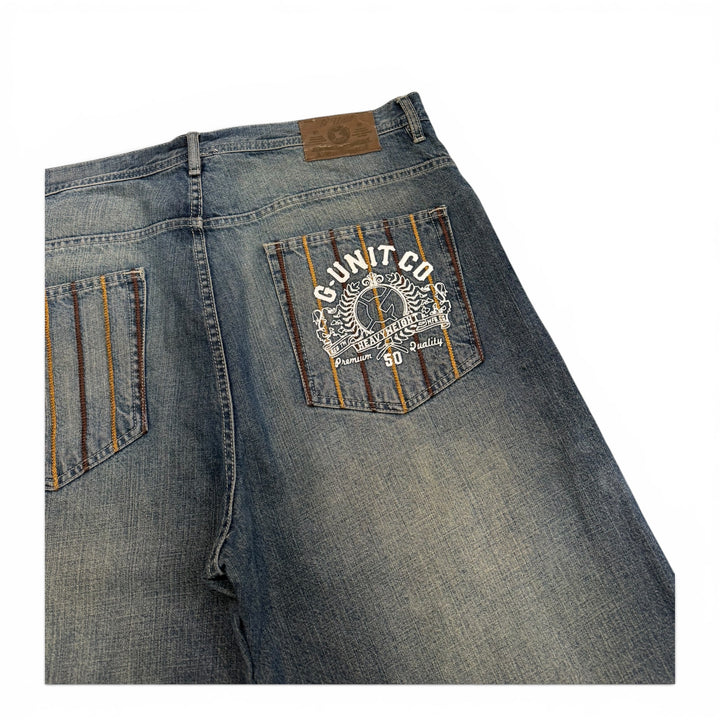 Vintage G Unit 90's Baggy Denim Shorts Dark Blue (40")