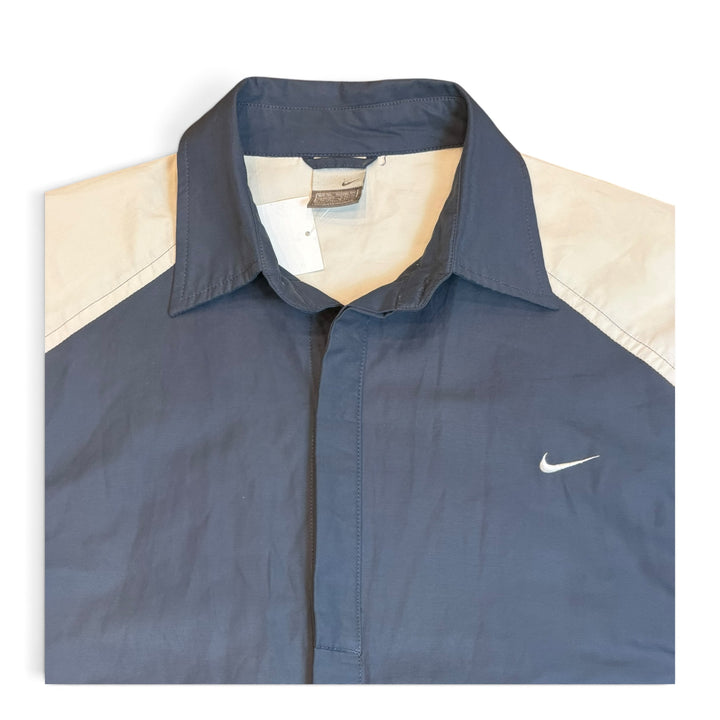 00's Vintage Nike Blue & Cream Technical Button Up Shirt (XL)