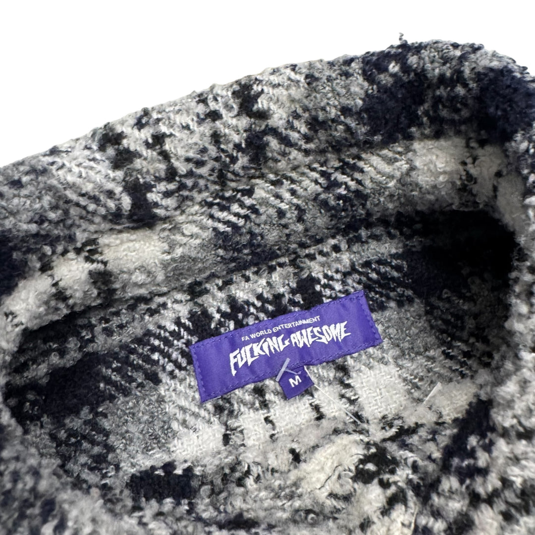F***ing Awesome Grey Checkered Heavyweight Flannel Shirt Jacket (L)