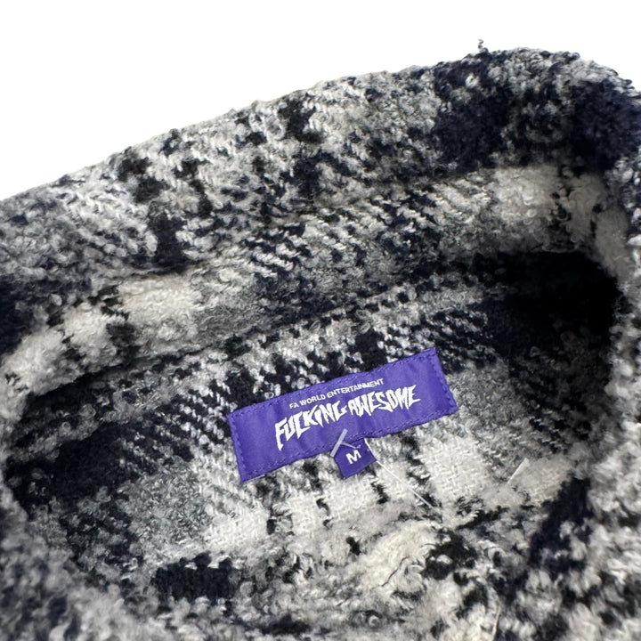 F***ing Awesome Grey Checkered Heavyweight Flannel Shirt Jacket (L)