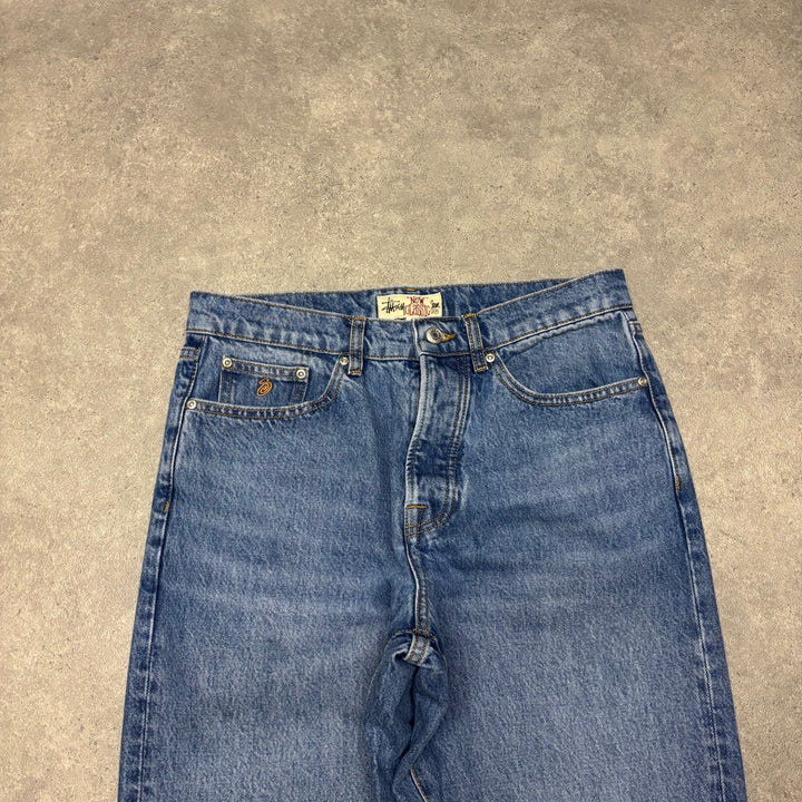 Stussy Relaxed Fit Blue Denim Trousers (30x32)