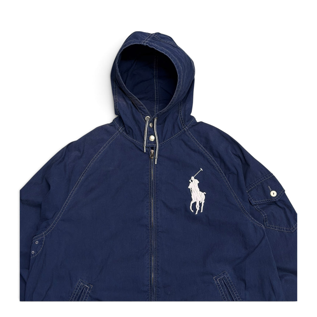 Vintage Polo Ralph Lauren Big Logo Hooded Jacket Navy (XL)