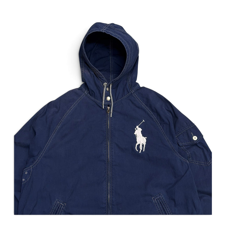 Vintage Polo Ralph Lauren Big Logo Hooded Jacket Navy (XL)