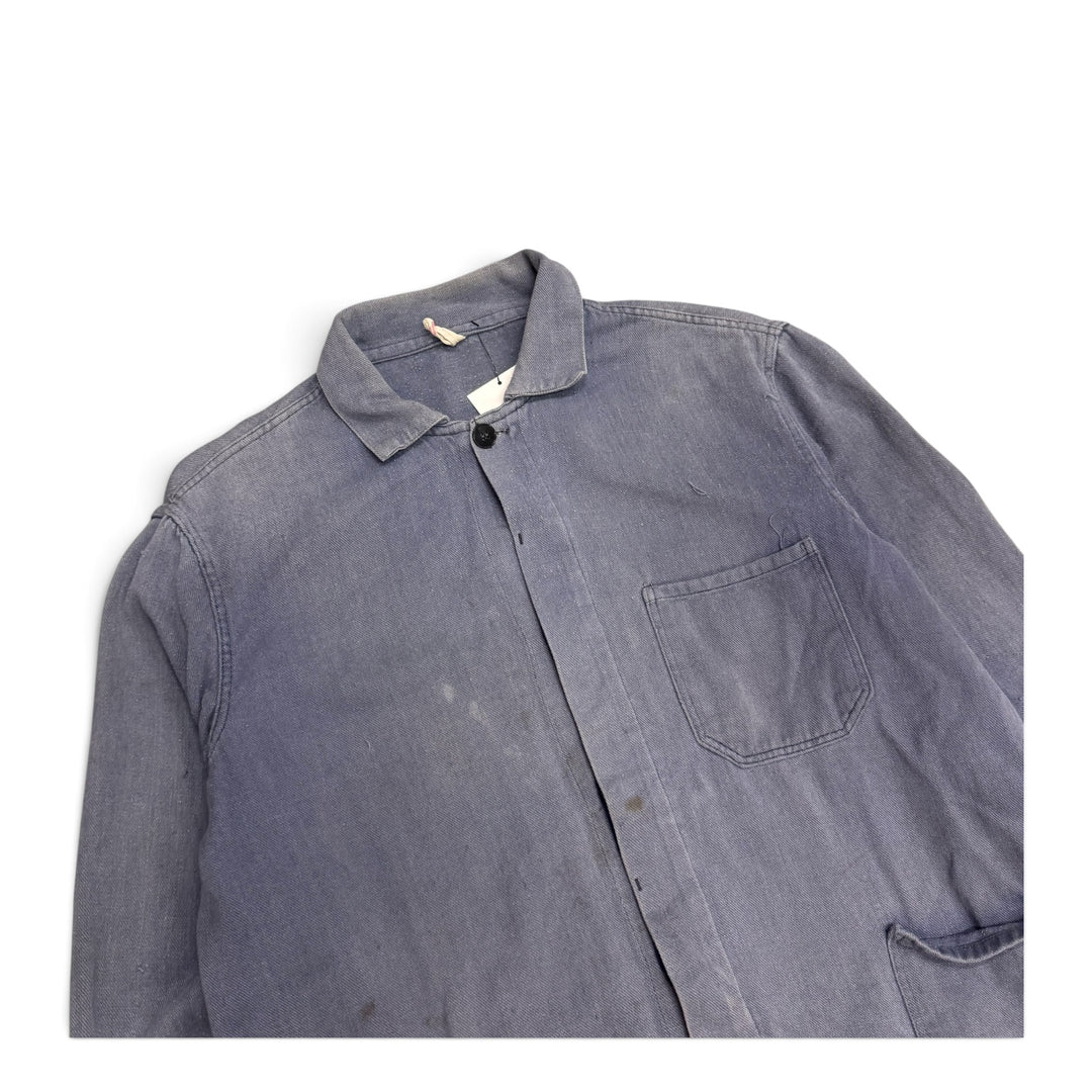 Vintage Distressed Faded Blue French Chore Jacket (M)
