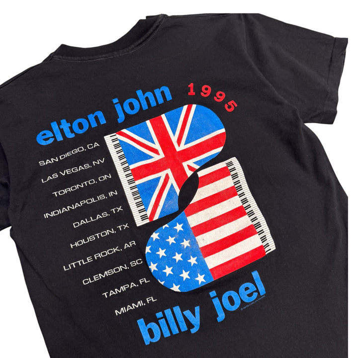 1994 Vintage Elton Joh Billy Joel Black Graphic T-Shirt (L)