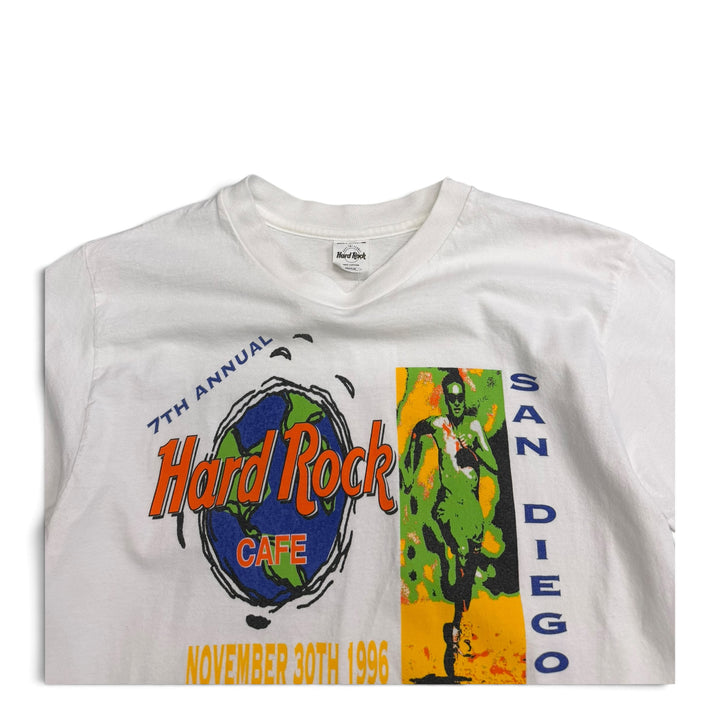 Vintage Single Stitch Hard Rock Cafe Graphic T shirt White (M)