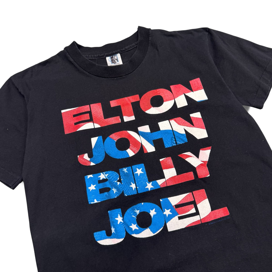 1994 Vintage Elton Joh Billy Joel Black Graphic T-Shirt (L)